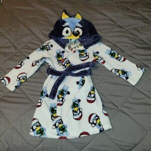 Bluey Christmas Fleece Hooded Bathrobe